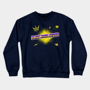 Black Lives Matter Purple and Yellow Spray Paint Crewneck Sweatshirt